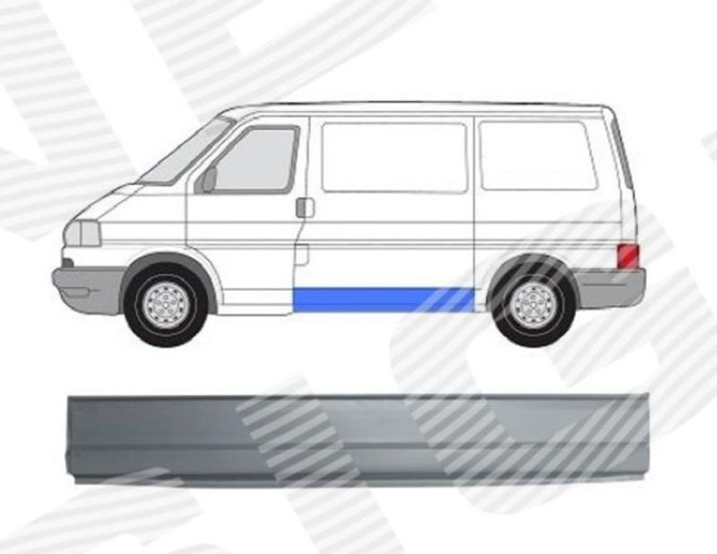 Kanal med sideplate venstre VW T4